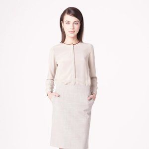 MM Lafleur Silk Pechce Dress in Dove - Size 2